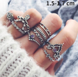 Lianfudai father's day gifts  15Pcs/Set Aesthatic Vintage Ring Set Man Personality Punk Set Of Ring Set Gothic Mens Rings For Women Grunge Jewelry Wholesale