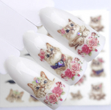 Lianfudai  gifts for women FWC 1 PC Summer Flower Series Nail Water Decals Cute Cat Pattern Tranfer Sticker Flamingo Fruit Nail Art Decoration