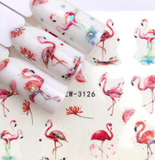 Lianfudai  gifts for women FWC 1 PC Summer Flower Series Nail Water Decals Cute Cat Pattern Tranfer Sticker Flamingo Fruit Nail Art Decoration