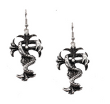 Lianfudai  gifts for her hot sale new Goth Mysterious Dark Coffin Drop Earrings Jewelry Blood Rose Heart Butterfly Bat Skull Angel Charms Vintage Earrings For Women