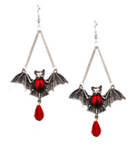 Lianfudai  gifts for her hot sale new Goth Mysterious Dark Coffin Drop Earrings Jewelry Blood Rose Heart Butterfly Bat Skull Angel Charms Vintage Earrings For Women