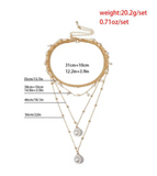 Lianfudai gifts for her hot sale new Bohemian Multi Layer Long Necklace for Women Imitation Pearl Choker Necklace Collars Statement Necklace Summer Jewelry