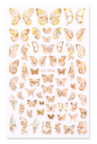 Lianfudai gifts for women 1PC iridescent 3D Butterfly Nail Art Stickers Adhesive Sliders Colorful DIY Golden Nail Transfer Decals Foils Wraps Decoration