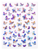 Lianfudai gifts for women 1PC iridescent 3D Butterfly Nail Art Stickers Adhesive Sliders Colorful DIY Golden Nail Transfer Decals Foils Wraps Decoration