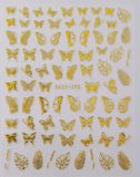 Lianfudai gifts for women 1PC iridescent 3D Butterfly Nail Art Stickers Adhesive Sliders Colorful DIY Golden Nail Transfer Decals Foils Wraps Decoration