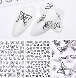 Lianfudai gifts for women 1PC iridescent 3D Butterfly Nail Art Stickers Adhesive Sliders Colorful DIY Golden Nail Transfer Decals Foils Wraps Decoration