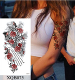 Lianfudai Waterproof Temporary Tattoo Sticker Flower Rose Flash Tattoos Lalash Tattoos Snake Lion Body Art Arm Fake Sleeve Tatoo Women