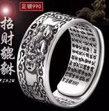 Lianfudai Ring Feng Shui Amulet Wealth Lucky Open Adjustable Ring Buddhist Jewelry for Women Men Gift