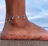 Lianfudai Christmas gifts for her Boho Starfish Women Anklet Foot Chain Jewelry Anklet Bracelet Femme Jewelry Accessories Foot Gift