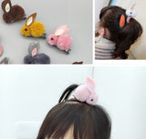 Lianfudai jewelry gifts for girl hot sale hairpin Cute Hair Ball Rabbit Hair Clip Children's Girl Animal Hairpins Korea Simple Hair Accessories Headwear Barrette Stick Hairpin