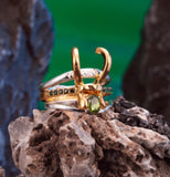 Lianfudai CHEISTMAS gifts for her Disaster Prevention Jewelry Movie Superhero Thor Loki Helmet Pack of 3 Stacking Unisex Gold-plating Rings Men Charm Jewelry Women Valentine's Day Gift