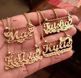 Lianfudai Spices Jewlry Trendy 3D Customized Name Necklace Rope Chain Personalized Necklaces for Women/Men Nameplate Copper Your Name
