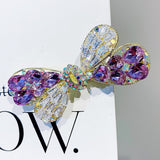 Lianfudai Gem Crystal Flowers Bow Hairpins Side Bangs Clip Hair Accessories  Rim Hair Clips For Women Hairpin Hair Bows Headband -4