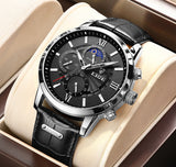 Lianfudai Men's Watches LIGE Top Brand Luxury Men Wrist Watch Leather Quartz Watch Sports Waterproof Male Clock Relogio Masculino+Box