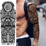 Lianfudai western jewelry for women Sexy Wolf Full Flower Arm Temporary Tattoo Stickers For Men Body Art Sleeve Tattoo Decals Girl Women Waterproof Tatoo Fox Legs