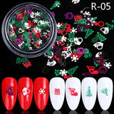 Lianfudai Christmas gifts ideas Christmas nails special nails sequins snowflake bells stars Santa Claus nail decoration thin patches nail