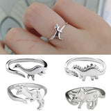 Lianfudai gifts for women  Cute Mini Dinosaur Couple Rings for Women Men Dinosaur Gothic Ring Attendant Wedding Set Lover Gift Wholesale Bulk