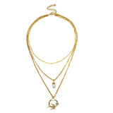 Lianfudai gifts for women  Multilayer Charm Chain Bird Animal Pearl Pendant Necklace Fashion Gold Color Collar Necklaces Choker for Women