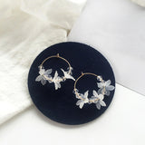 Lianfudai New flower handmade bohemia boho earrings women fashion long hanging earrings crystal female wedding earings party jewelry