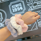 Lianfudai Women Scrunchies Elastic Hair Ties Bands Adult Solid Plush Fashion Girl Korean Mujer Accessories Hyuna Wholesale