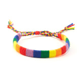 Lianfudai gifts for women Pride Rainbow Lesbians Gays Bisexuals Transgender Bracelets for Women Men Woven Braided Couple Friendship Jewelry