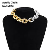 Lianfudai High Quality Punk Lock Choker Necklace Pendant Women Collar Statement Brand Gold Color Chunky Thick Chain Necklace Steampunk Men