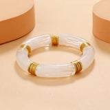 Lianfudai Retro Style Stretch Bracelet For Women Female Hot Sale Vintate Temperament Resin Acrylic Bracelet Modern Jewelry