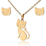 Lianfudai  gifts for women Creative Alloy Animal Choker Necklace For Women Cute Cat Moon Pendant Charms Clavicle Chain Necklace Engagement Jewelry Collar