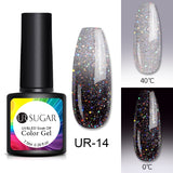 Lianfudai Thermal Ultra-thin Glitter 3 Colors Soak Off UV Gel Color-chaging Snowflake Temperature Color Change Gel Nail Art Gel