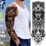 Lianfudai western jewelry for women Sexy Wolf Full Flower Arm Temporary Tattoo Stickers For Men Body Art Sleeve Tattoo Decals Girl Women Waterproof Tatoo Fox Legs