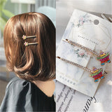 Lianfudai Christmas gifts for her Hair Grip Clip Sets Hairpin For Women Girl Rhinestone Star Heart Knot Korean Handmade Fashion Head Accessories Mujer