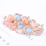 Lianfudai Barrette For Women Girl Rhinestone Crystal Big Hair Clip Hairpin Rose Peacock Flower Floral Head Accessories Wholesale