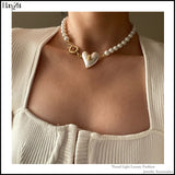 Lianfudai Spring Vintage Fashion New Trend Love Pearl Planet Shape Women's Party Necklace Jewelry Clavicle Necklace Gift Hangzhi