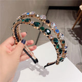 Lianfudai Designer Luxury Rhinestone Headband for Women Girl Fashion Gem Stone Bandeau Venda Hairband Baroque Hair Accessori Dropshipping