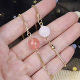 Lianfudai - Trendy Strawberry Crystal Bracelet Japan and South Korea Fashion Simple and Exquisite Opal Adjustable Jewelry Female Gift New