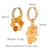 Lianfudai Trend Designs Lapis Jade Opal Freshwater Pearl Round Charm Earrings For Women Handmade Semi-Precious Stone Beads Earrings