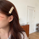 Lianfudai Korea Autumn Colorful Temperament Hairpin Shell Acrylic Round Duckbill Clip Hair Clip for Women Girl Jewelry Gifts