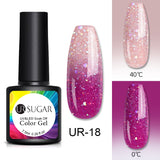 Lianfudai Thermal Ultra-thin Glitter 3 Colors Soak Off UV Gel Color-chaging Snowflake Temperature Color Change Gel Nail Art Gel