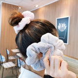 Lianfudai Women Scrunchies Elastic Hair Ties Bands Adult Solid Plush Fashion Girl Korean Mujer Accessories Hyuna Wholesale