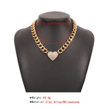 Lianfudai christmas gift ideas More Styles Metal Gold Thick Chain Necklace Lion Head Choker Necklace for Girl Rhinestone Heart Pendant Necklace Hip Hop Jewelry