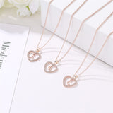 Lianfudai New Metal Heart-shaped Choker Necklaces Women Letter Heart Simplicity Sexy Hollowing Out Jewelry A-Z Necklaces Gifts