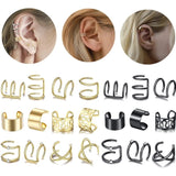 Lianfudai western jewelry for women Halloween gift Ear Cuff Gold Leaves Non-Piercing Ear Clips Fake Cartilage Earring Jewelry For Women Men Wholesale gifts