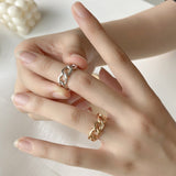 Lianfudai Christmas wishlist New Hollow Matching Ladies Couple Rings A Variety Of Fashion Personality Geometric Finger Chain Rings Jewelry Party Gifts