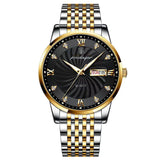 Lianfudai watches for men smart watch Men Watch Stainless Steel Top Quailty Luxury Push Button Hidden Clasp Waterproof Luminous Date Week Sport Wrist Watches