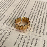 Lianfudai Vintage Ring For Women Gold Ring Open Ring Simple Temperament Versatile Personality Jewelry  New Fashion Ins wind