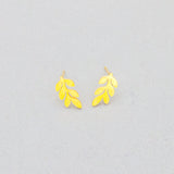 Lianfudai western jewelry for women Cute Stainless Steel Laurel Leaf Stud Earrings Rose Gold Jewelry Minimalist Tree Leaves Earrings For Women Fashion Brincos