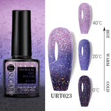 Lianfudai Thermal Ultra-thin Glitter 3 Colors Soak Off UV Gel Color-chaging Snowflake Temperature Color Change Gel Nail Art Gel