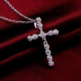 Lianfudai  gifts for women Simple Fashion Female Clavicle Chain Choker Necklace 8 word Infinity Cross Pendant Necklace Men Women Boho Jewelry Collar Gift