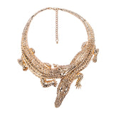 Lianfudai christmas wishlist valentines day gifts for her Trendy Large Gold Color Crystal Crocodile Choker Necklace For Woman New Big Crocodile In Rut Pendants Necklaces Femmle Gift