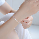 Lianfudai  gifts for women Fashion Silver Color Lucky Bead Charm Bracelet For Women Exquisite Round Chain Bracelets Bangles Female Jewelry Christmas Gift